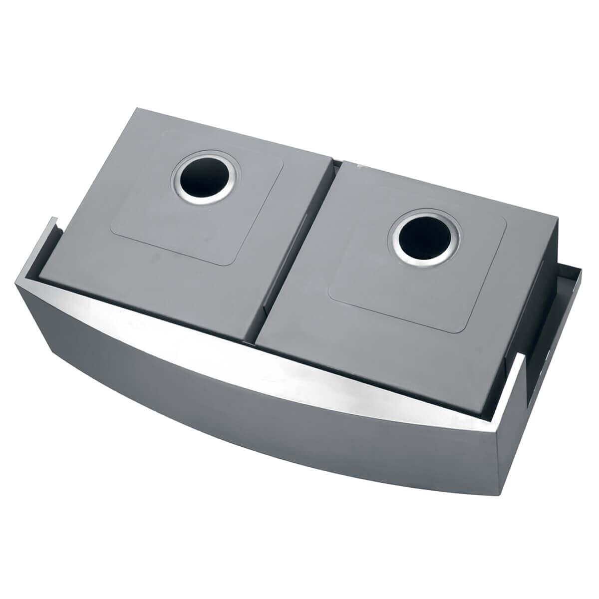 Alternate Image for Ruvati Verona 33" Stainless Steel Workstation Apron-front Farmhouse Sink, 60/40 Low Divide Double Bowl, 16 Gauge, RVH9201