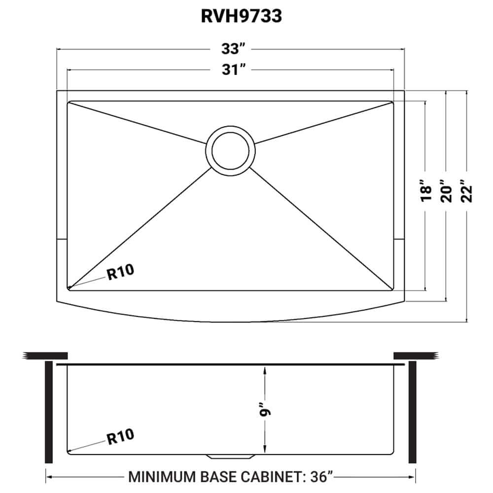 Alternate Image for Ruvati Terraza 33" Stainless Steel Apron-front Farmhouse Sink, Copper Tone Matte Bronze, 16 Gauge, RVH9733CP