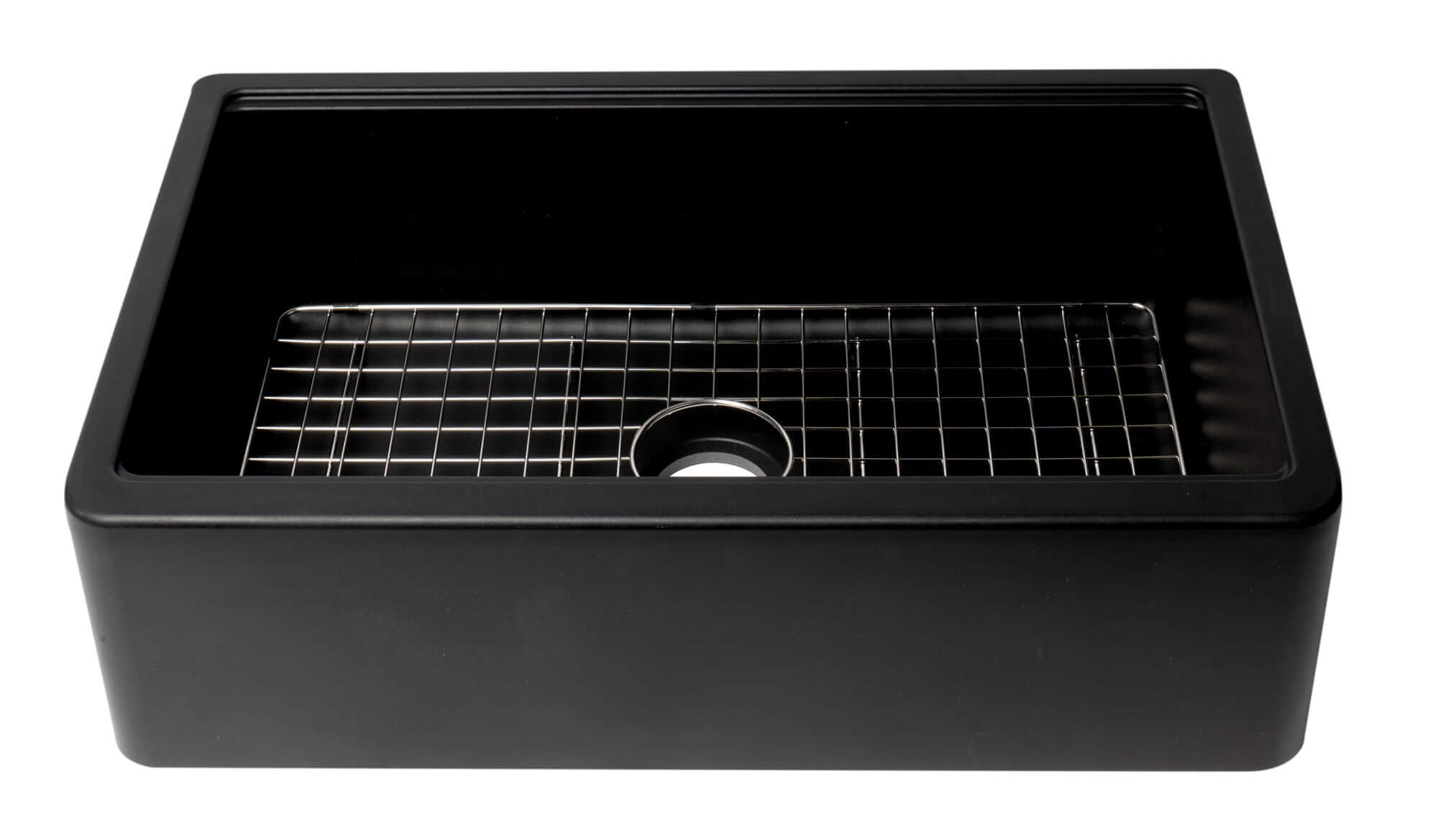Alternate Image for ALFI brand 33" Granite Composite Workstation Farmhouse Sink with Accessories, Black, No Faucet Hole, AB33FARM-BLA