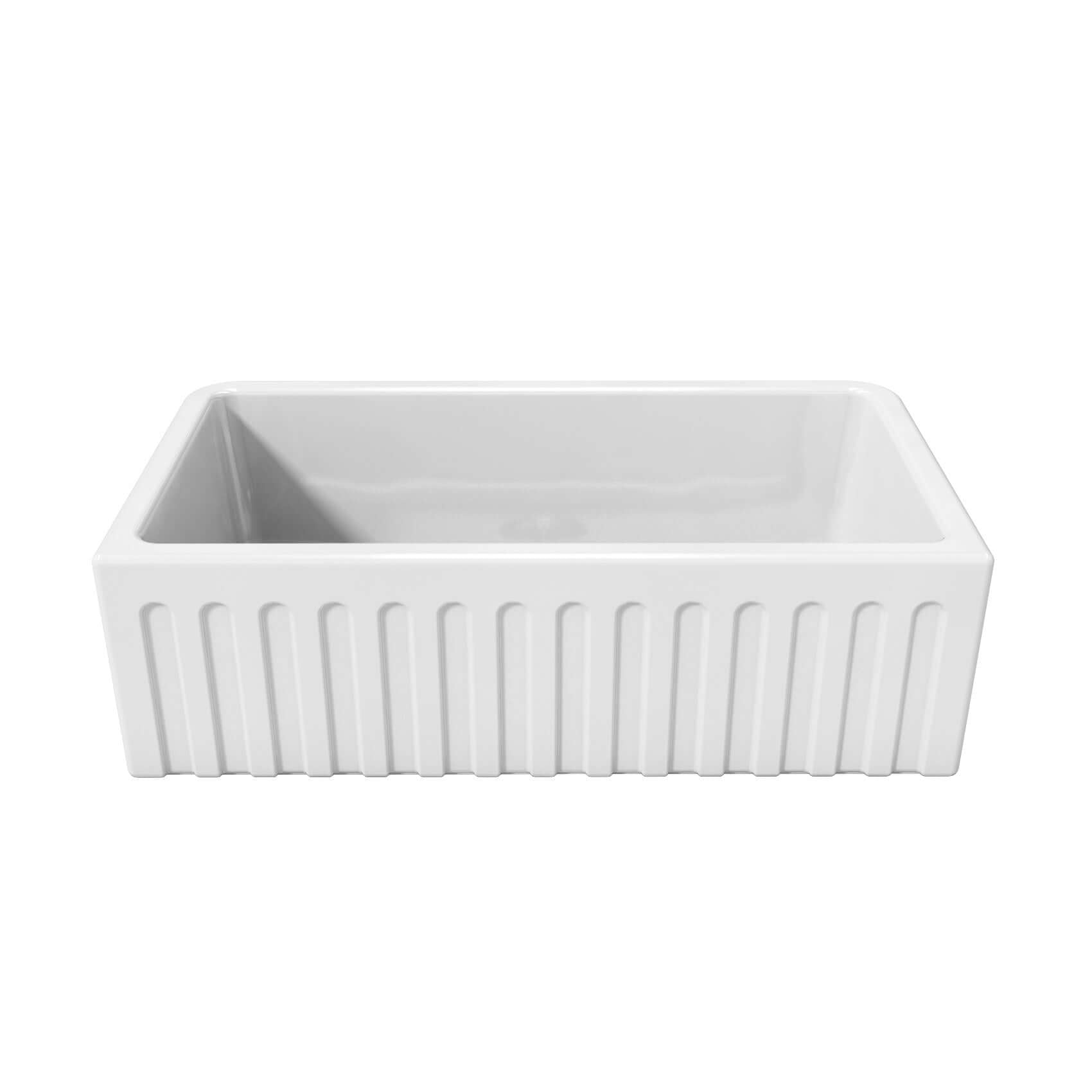 Alternate Image for Latoscana 33" Fireclay Single Bowl White Farmhouse Apron Sink, Reversible, LFS3318W