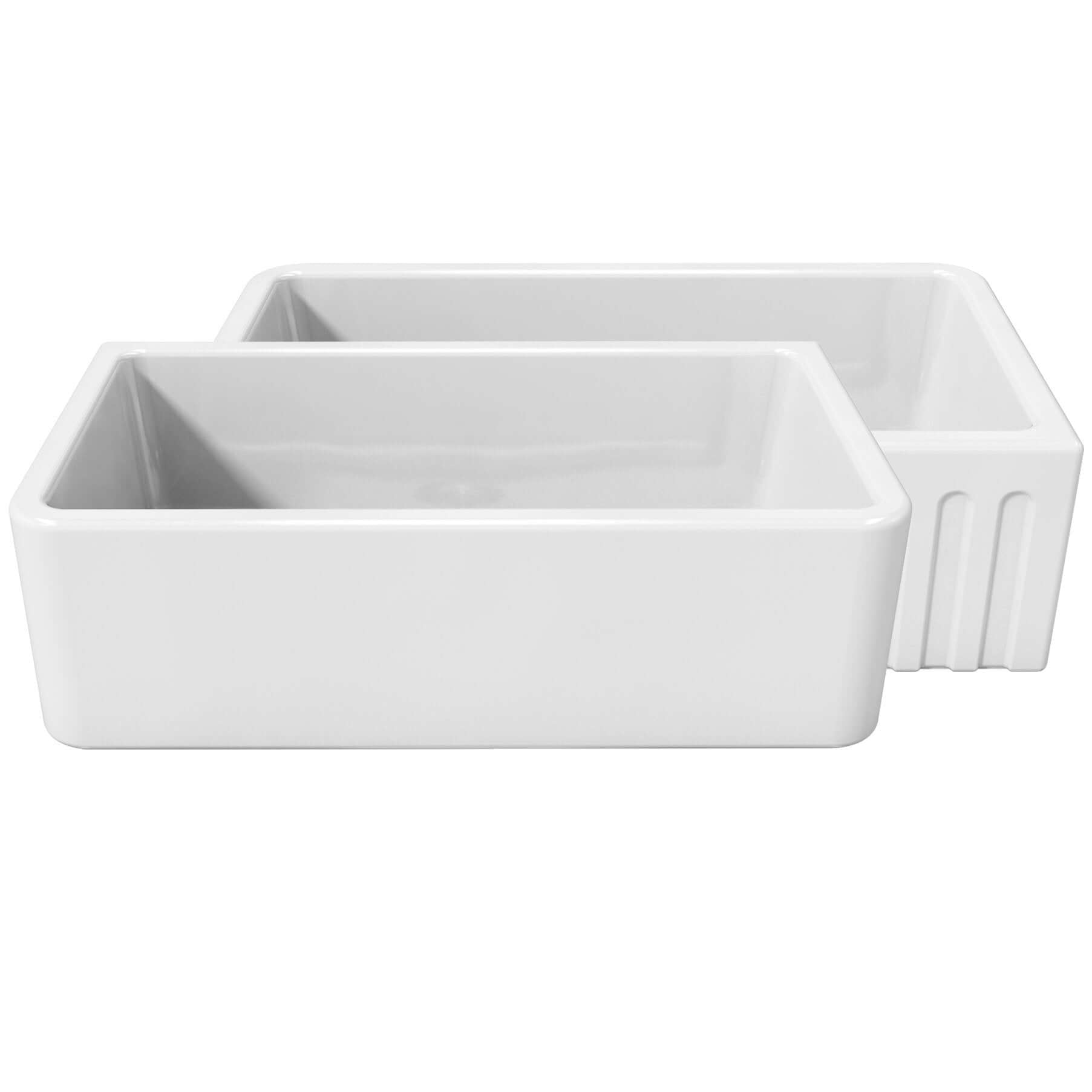 Alternate Image for Latoscana 33" Fireclay Single Bowl White Farmhouse Apron Sink, Reversible, LFS3318W